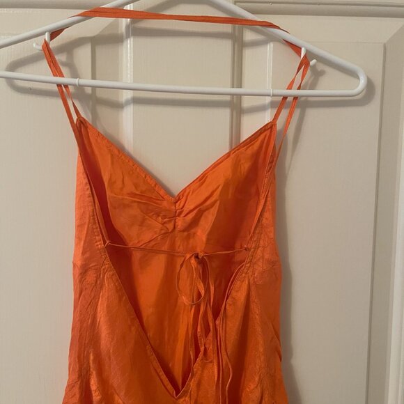 Ralph Lauren Black Label Orange 100% Silk Slip Dress - Picture 4 of 7